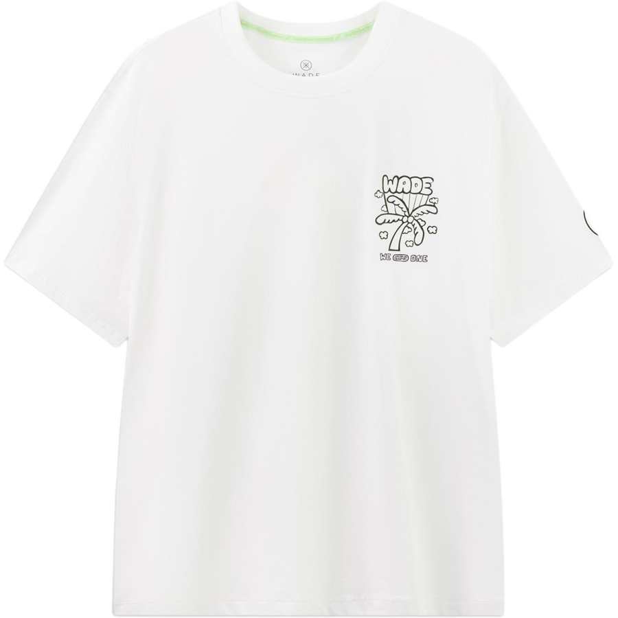 Li-Ning Li Ning T Shirts Men's White Crew Neck Moderate Straight Fit