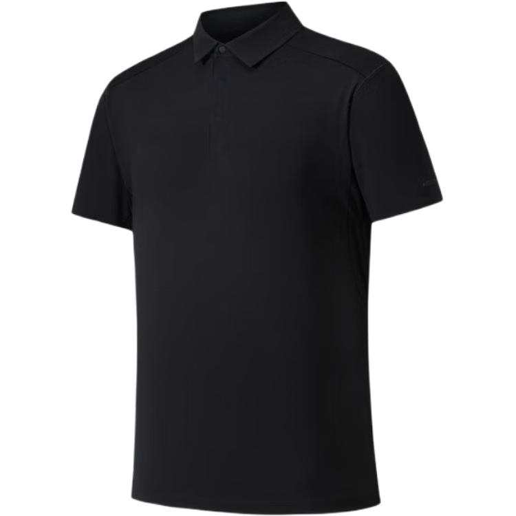 ANTA Polo Shirts Men's Black Polo Collar Moderate Straight Fit