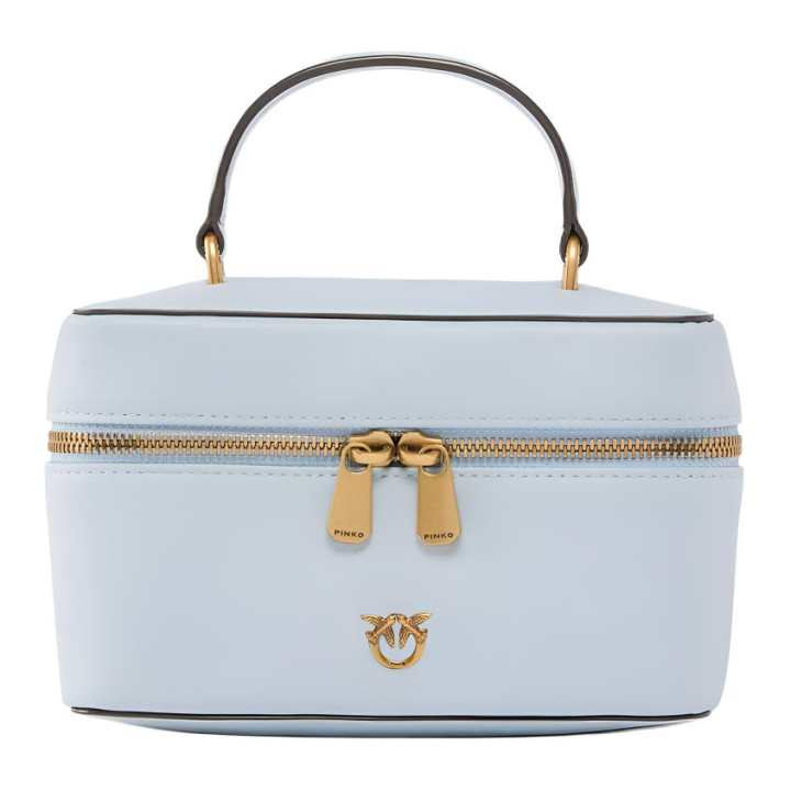 PINKO PINKO Cow Leather Makeup Bag Small Women's Blue