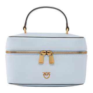 PINKO Cow Leather Makeup Bag Small Women's Blue