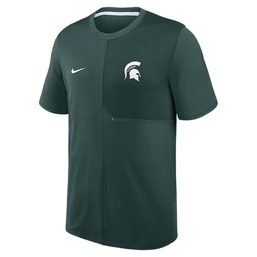 Nike Nike Dri Fit College T Shirts Men's Green Crew Neck Moderate