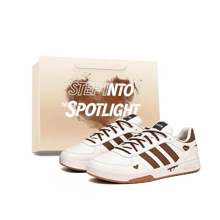 Adidas Adidas COURTBEAT Skateboard Shoes Men's Low Top White/Brown