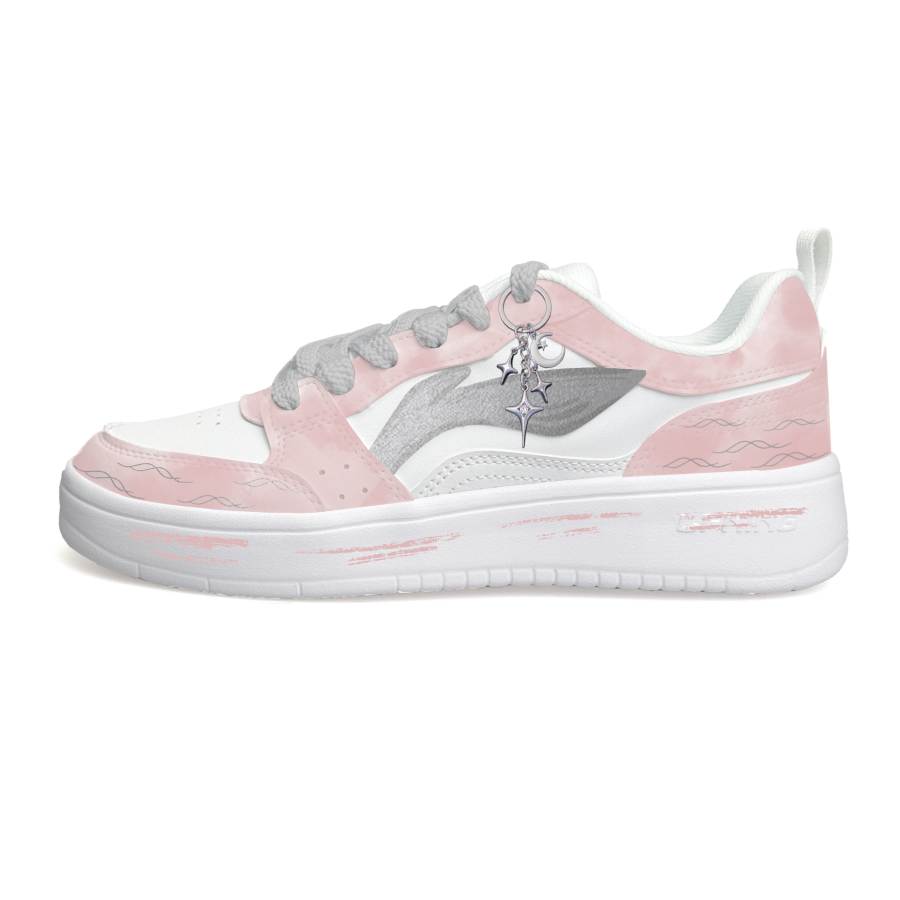 Li-Ning Li Ning Sycee Skateboard Shoes Unisex Low Top Pink Silver