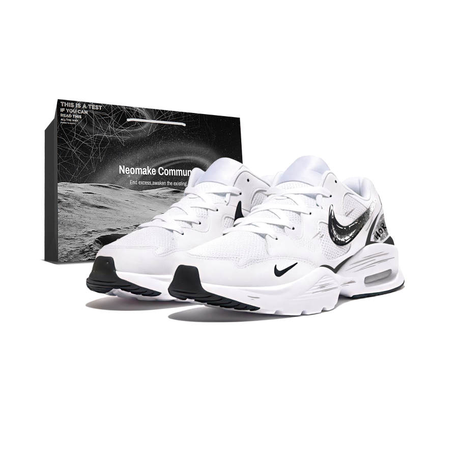 Nike Nike Air Max Fusion Running Shoes Unisex Low Top White Black Gray Color Block