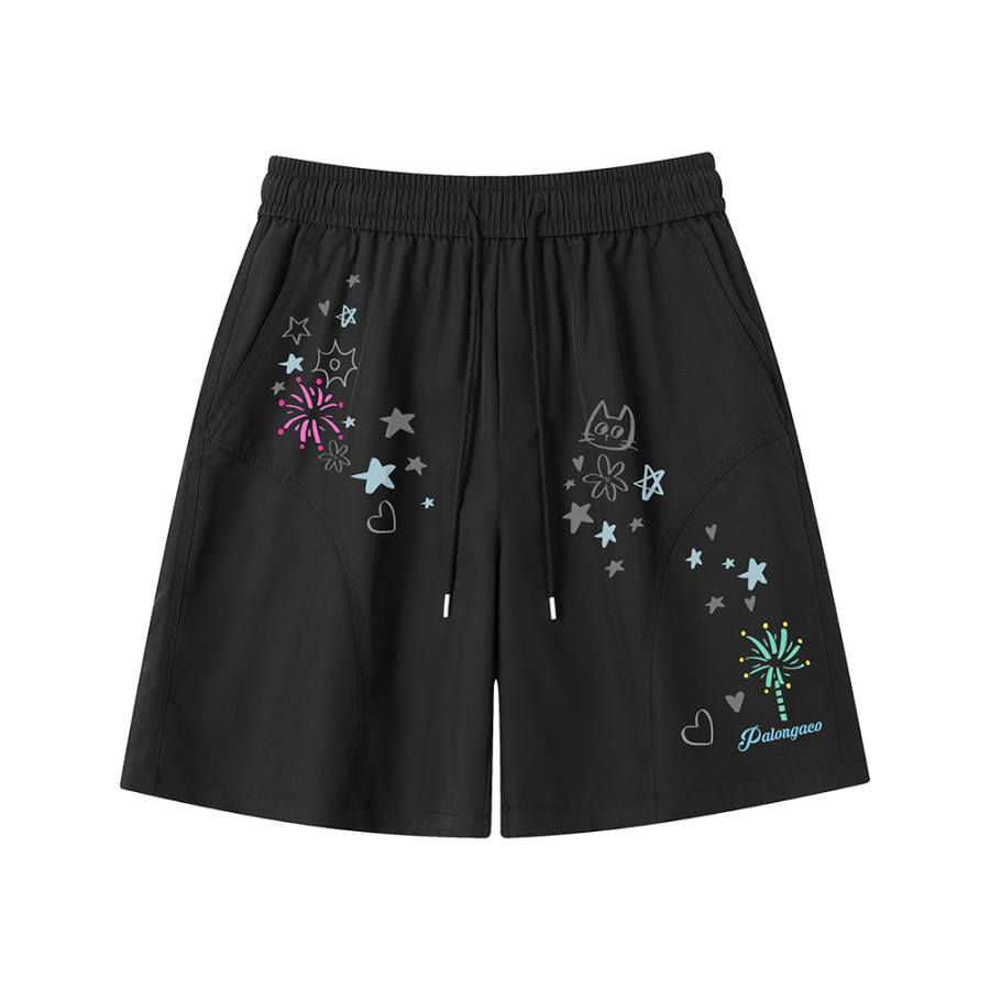 PAL ONGACO Casual Shorts Unisex Thin Straight Fit Pants