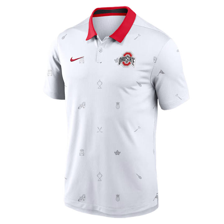 Nike Nike Dri Fit College Polo Shirts Men's White Polo Collar Moderate Other