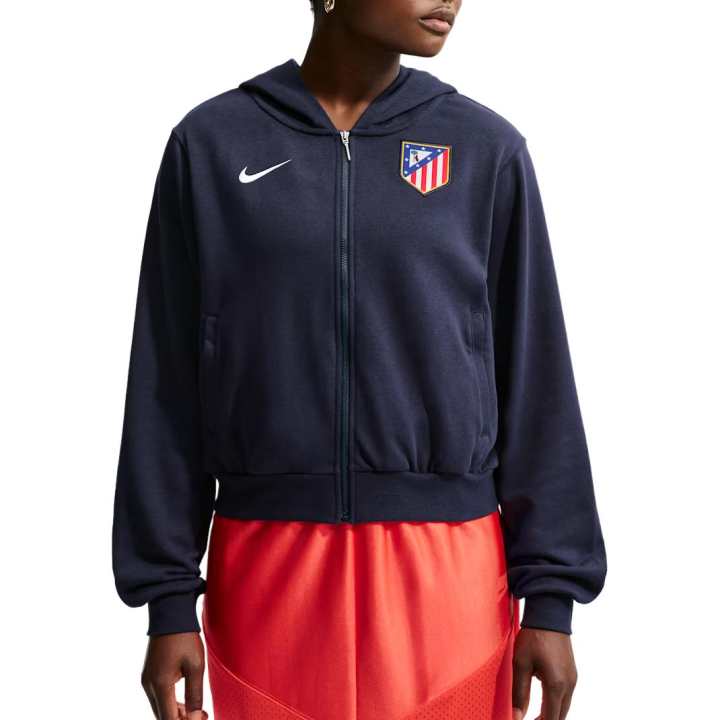Nike Nike Atlético Madrid Sweatshirts Women's Obsidian/White Hooded Non Detachable Moderate