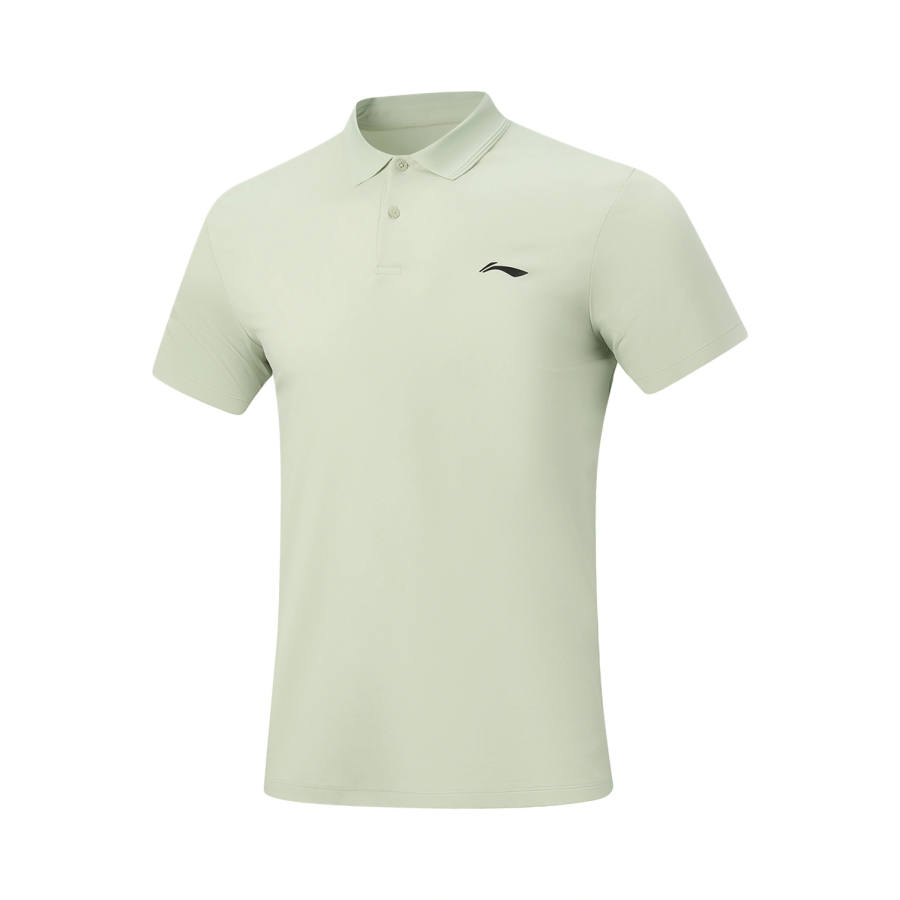 Li-Ning Li Ning Fitness Series Polo Shirts Men's White Green Polo Collar Moderate