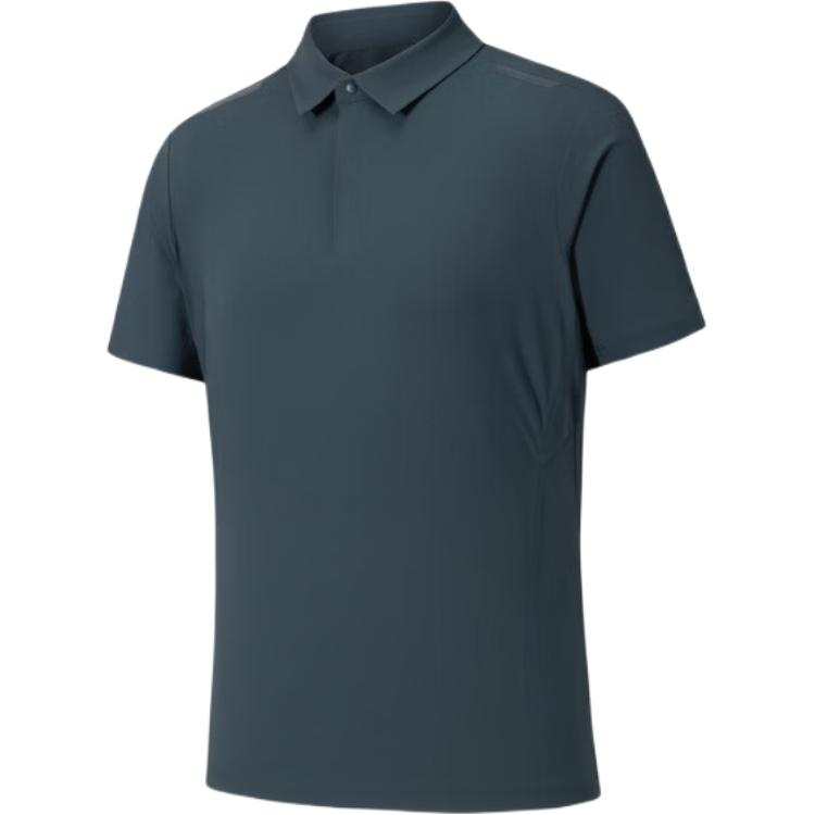 ANTA Polo Shirts Men's Smoke Cyan Gray Polo Collar Moderate Straight Fit