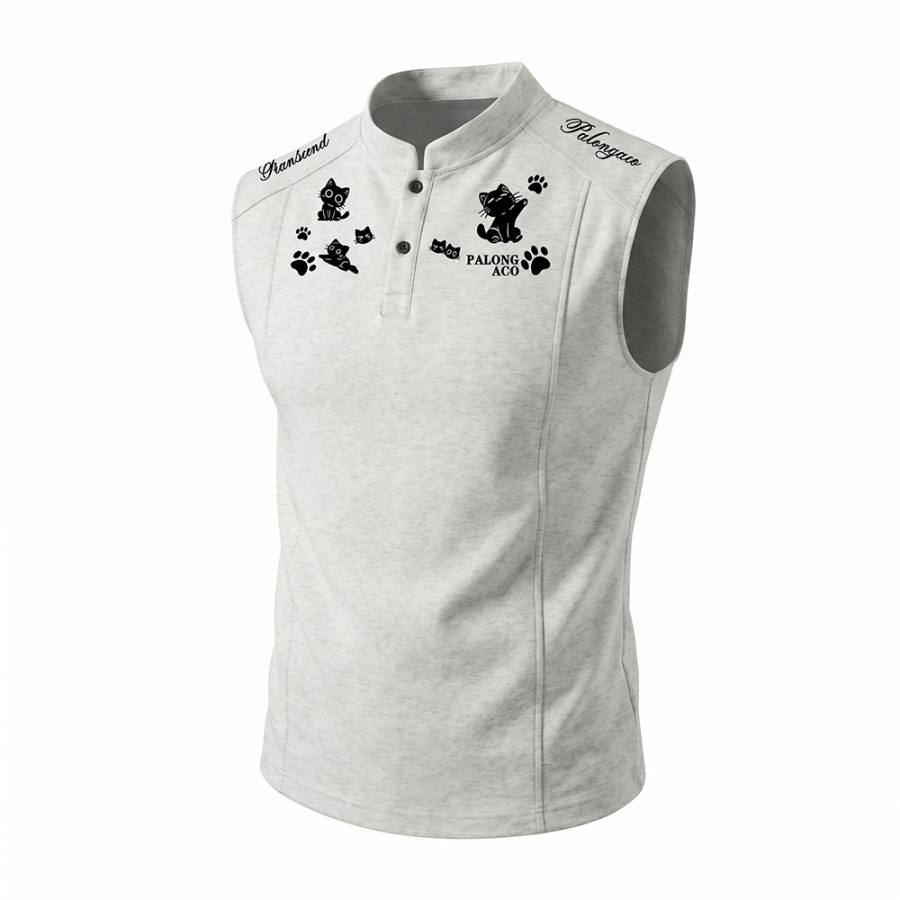 PAL ONGACO Tank Tops Unisex Henry Collar Moderate Straight Fit