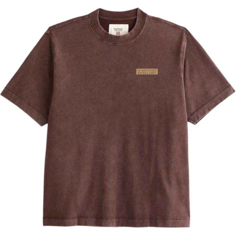Abercrombie&Fitch T Shirts Men's Brown Crew Neck Moderate