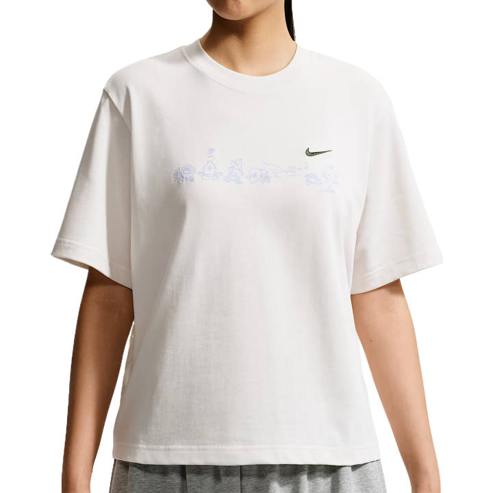 Nike Nike Sportswear T Shirts Women's Phantom Gray White Crew Neck Moderate
