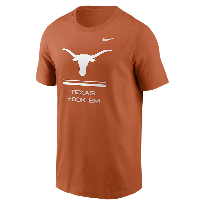 Nike Nike Dri Fit College T Shirts Men's Desert Orange Crew Neck Moderate