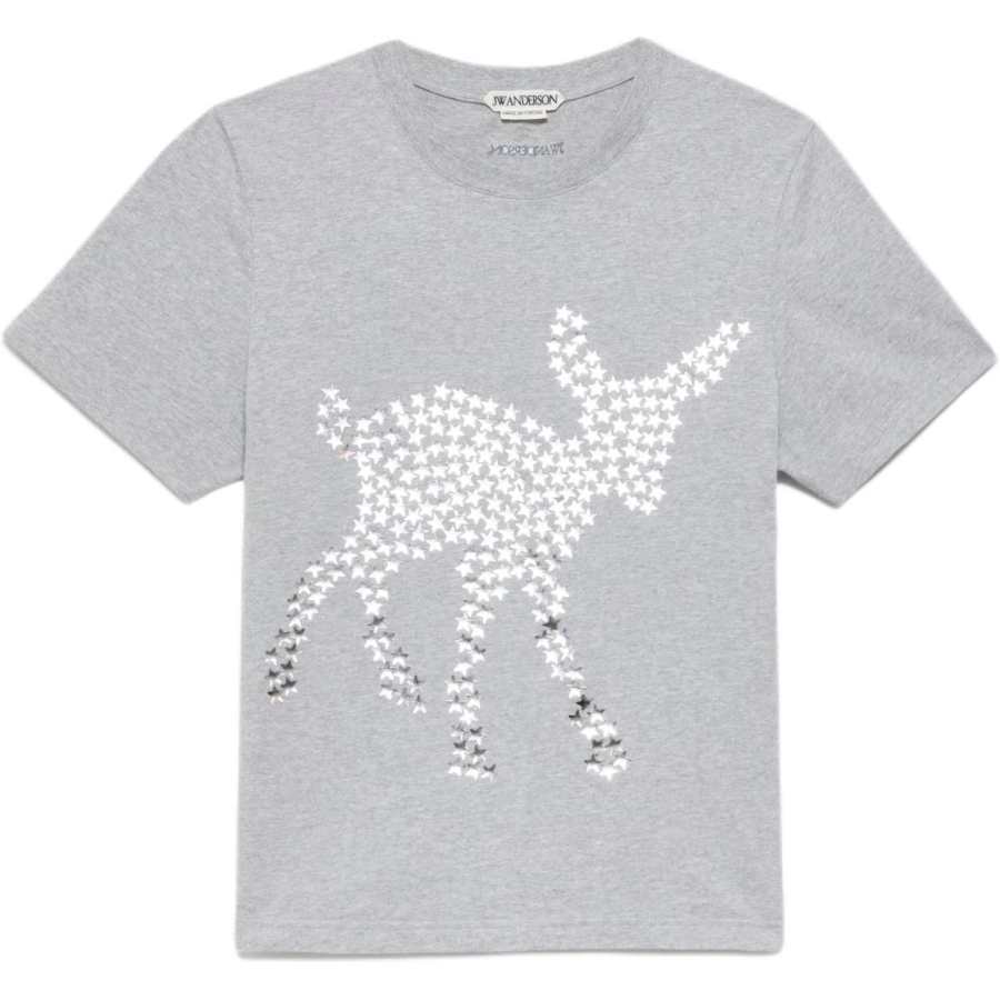 JW Anderson T Shirts Women's Gray Crew Neck Moderate