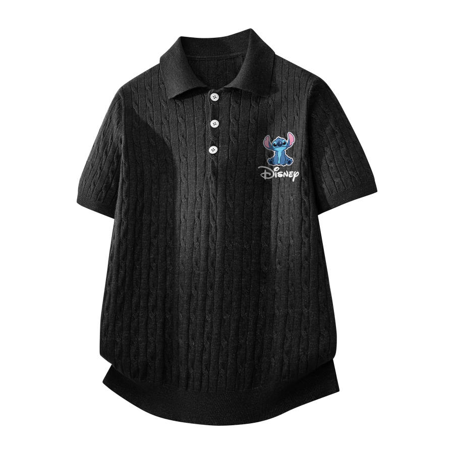 Disney T Shirts Unisex Polo Collar Moderate Straight Fit