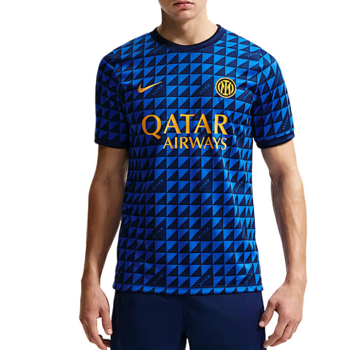 Nike Nike International Beige Blue Soccer Jerseys Men's Lyon Blue/Black/University Gold Crew Neck Moderate