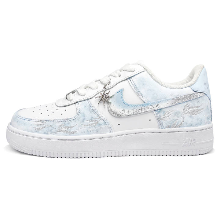 Nike Nike Air Force 1 Skateboard Shoes Unisex Low Top White/Blue/Silver