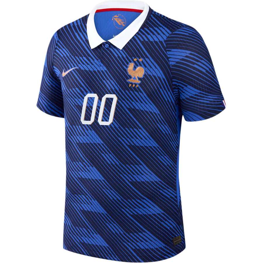 Nike Nike France National Team Soccer Jerseys Men's Blue Lapel Moderate