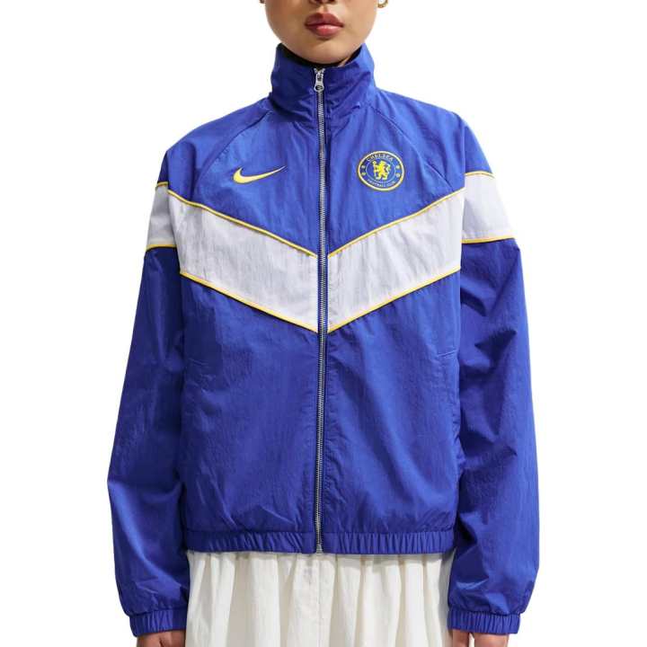 Nike Nike WINDRUNNER Quick Dry Clothing Women's Bright Blue/White/Midwest Gold/Midwest Gold Stand Collar Moderate