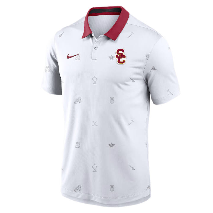 Nike Nike Dri Fit College Polo Shirts Men's White Polo Collar Moderate Other