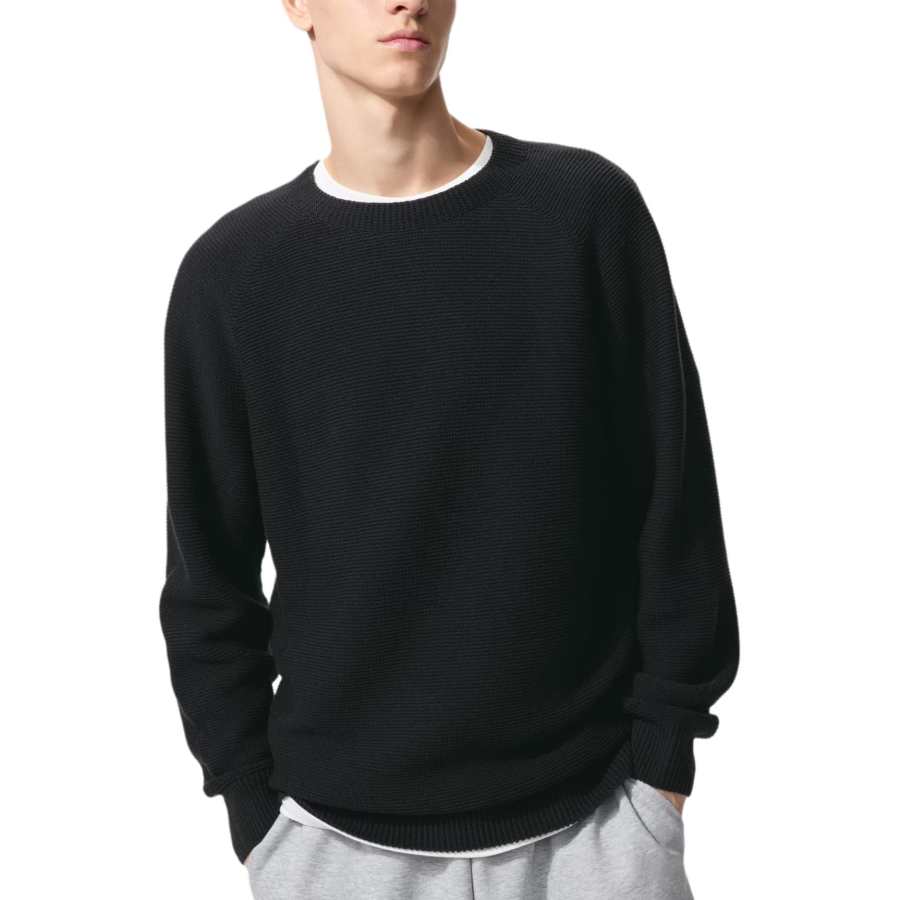 UNIQLO Sweaters Men's Black/09 Crew Neck Moderate