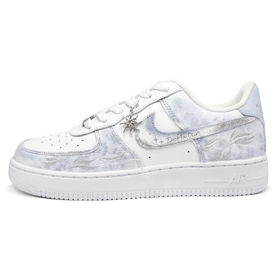 Nike Nike Air Force 1 Skateboard Shoes Unisex Low Top White/Purple/Silver