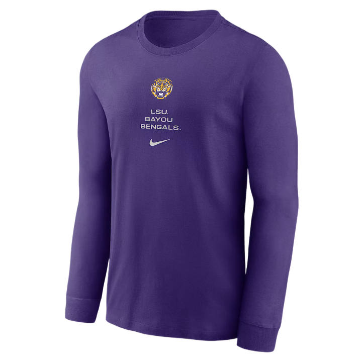 Nike Nike Dri Fit College T Shirts Men's Purple Crew Neck Moderate