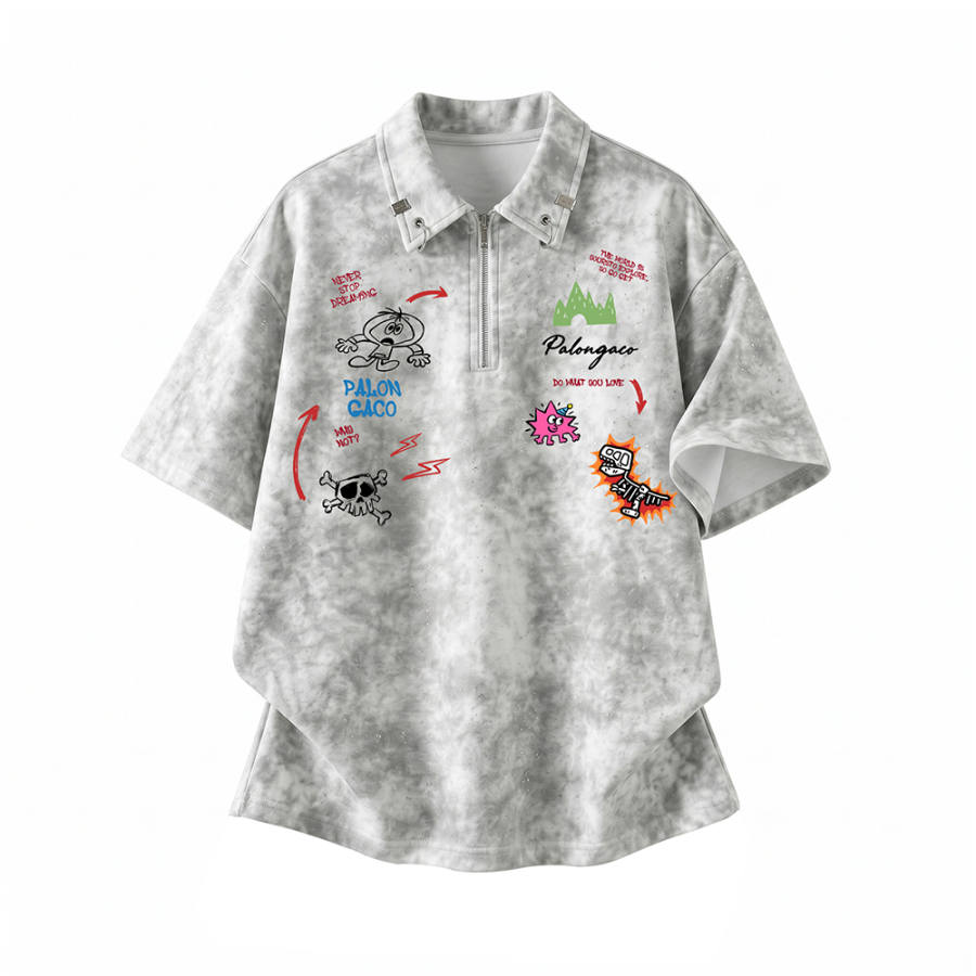 PAL ONGACO Polo Shirts Unisex Lapel Moderate Straight Fit