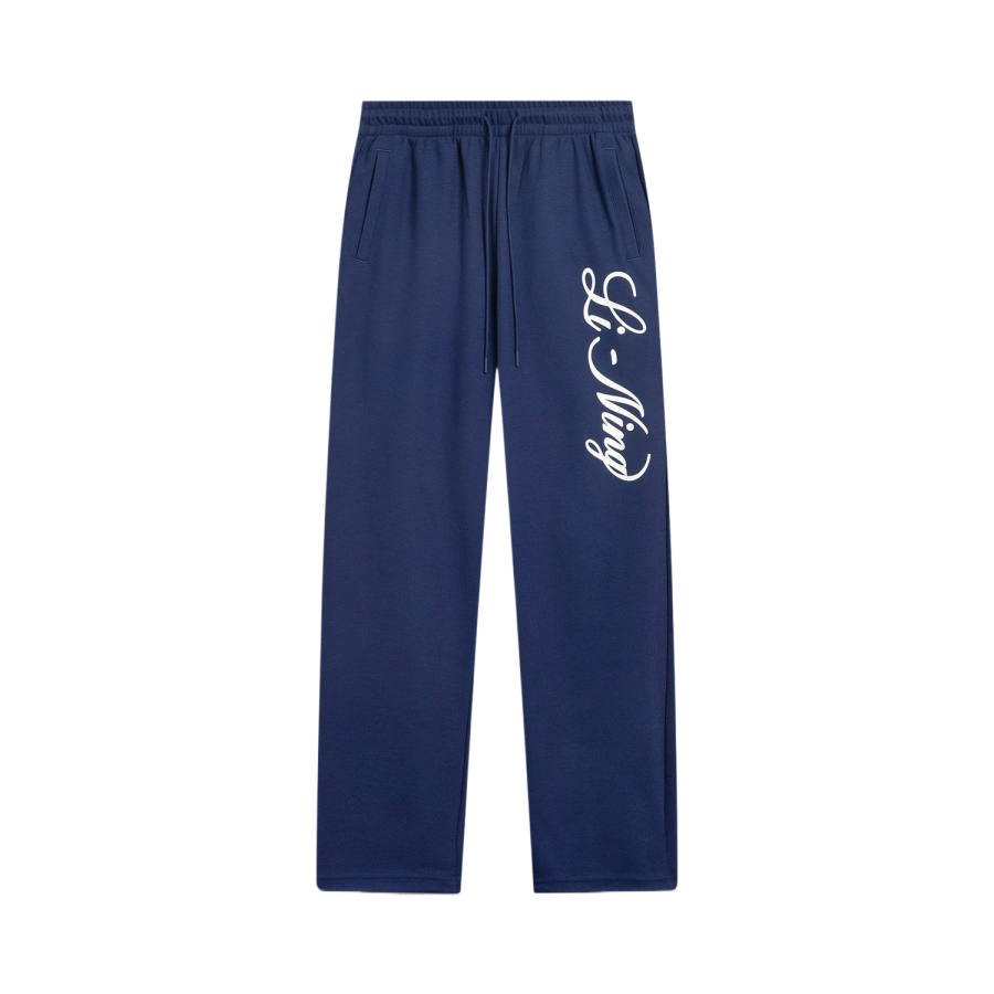 Li-Ning Li Ning Knitted Sweatpants Women's Dark Ship Blue Moderate Straight Fit Pants