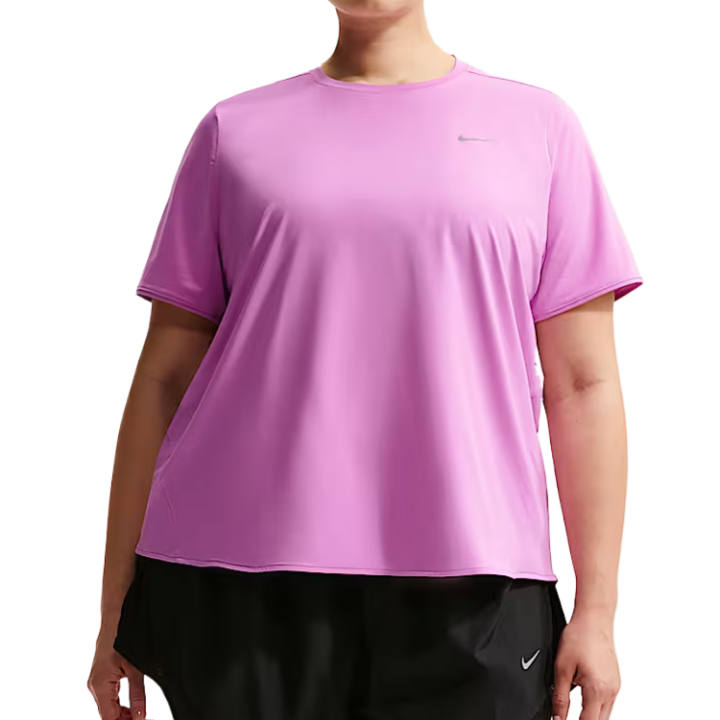 Nike Nike Dri Fit Running T Shirts Women's Light Magenta Crew Neck Moderate