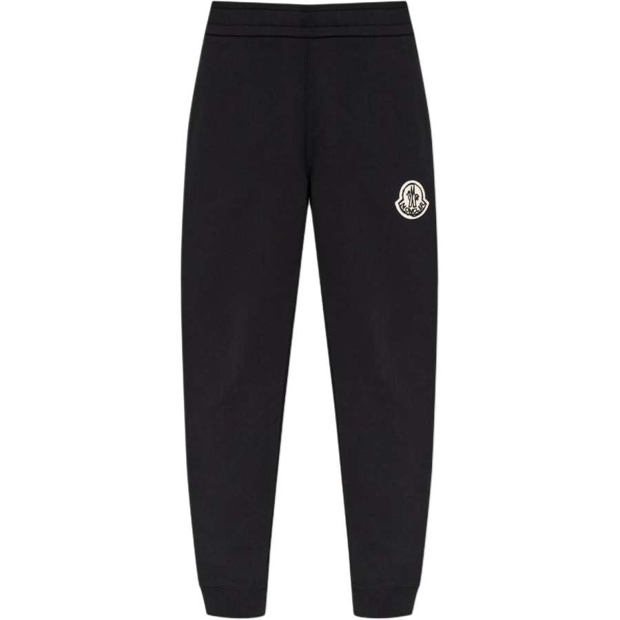 Moncler Knitted Sweatpants Men's Black Moderate Cuffed Pants
