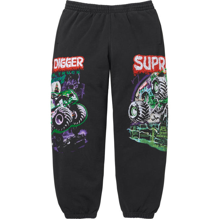 Supreme Supreme Grave Digger Knitted Sweatpants Unisex Black/Black Moderate Cuffed Pants