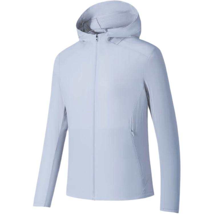 ANTA Champion All Weather Collection Trench Coats Women's Mountain Blue Ice Hooded Non Detachable Thin Straight Fit