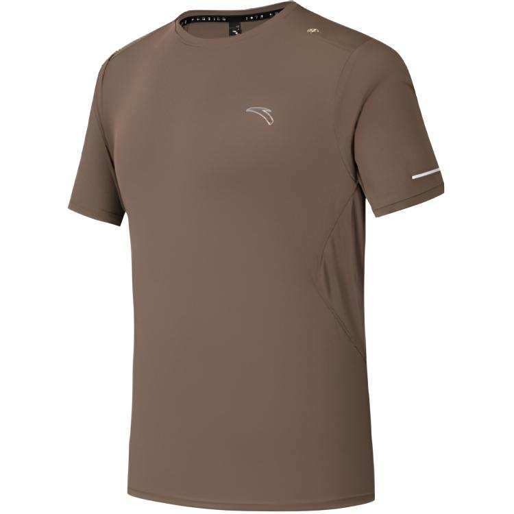 ANTA Running Collection Running T Shirts Men's Chestnut Cocoa Crew Neck Moderate Straight Fit