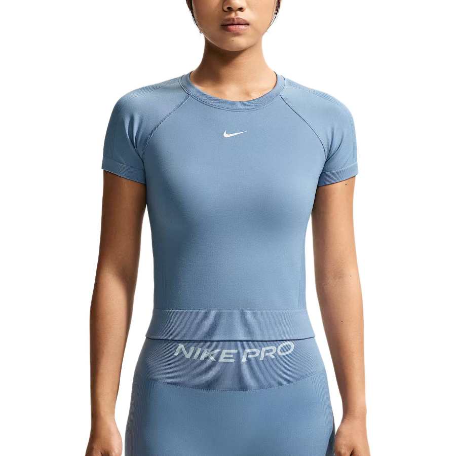 Nike Nike Dri Fit Quick Dry T Shirts Women's Work Blue/White Crew Neck Moderate Other