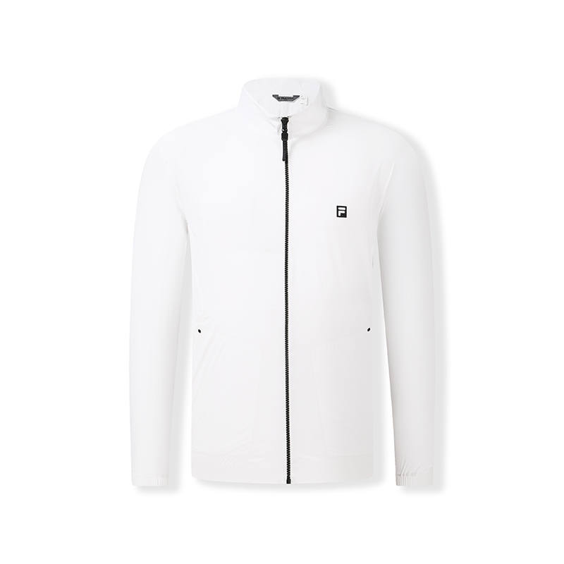 FILA Golf Jackets Men's Jade White Stand Collar Moderate Straight Fit