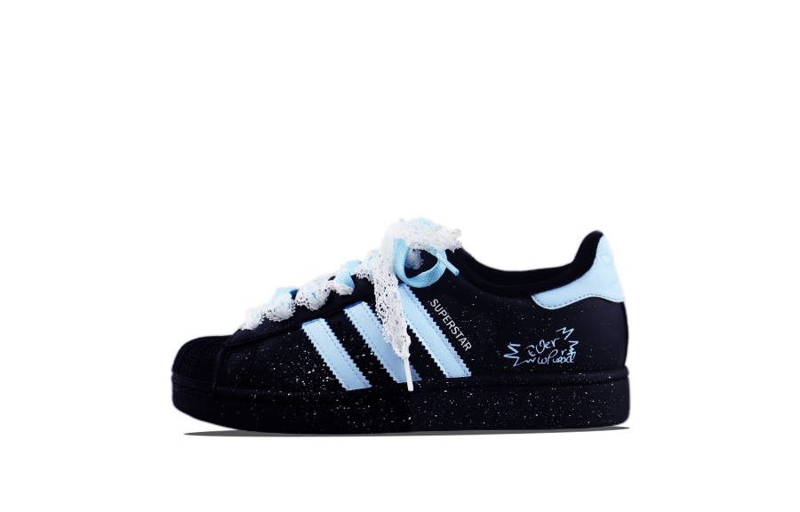 Adidas Originals Superstar 2 Skateboard Shoes Unisex Low Top Black/Blue