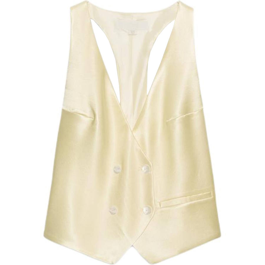ZARA Tank Tops Women's Light Yellow Other