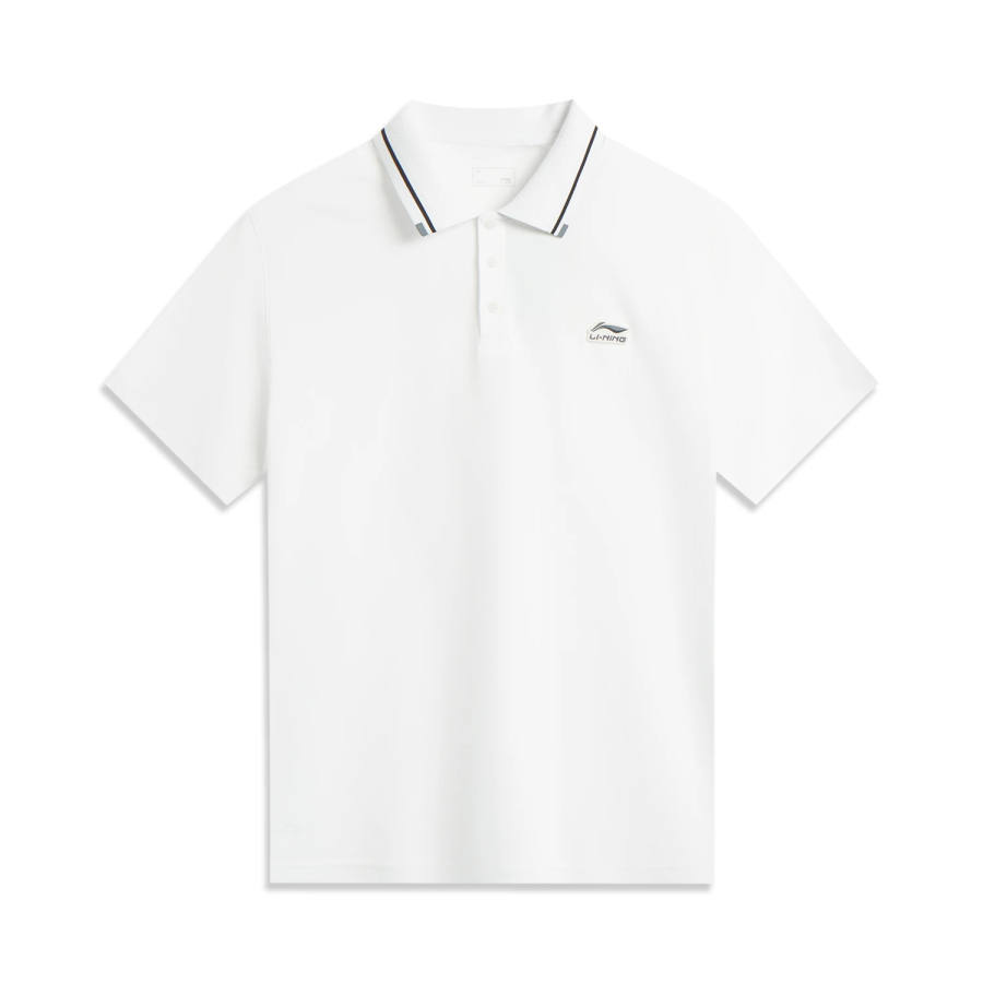 Li-Ning Li Ning Sports Life Collection Polo Shirts Men's Standard White Polo Collar Moderate Straight Fit