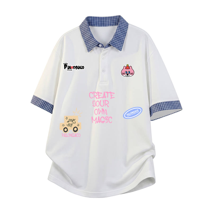 PAL ONGACO Polo Shirts Unisex Lapel Thin Straight Fit
