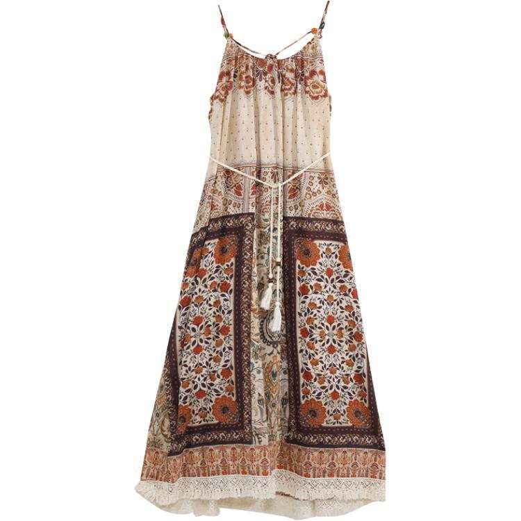 CHARM GLOW Sleeveless Dresses Women's Multicolor Camisole Thin Long Skirt Other