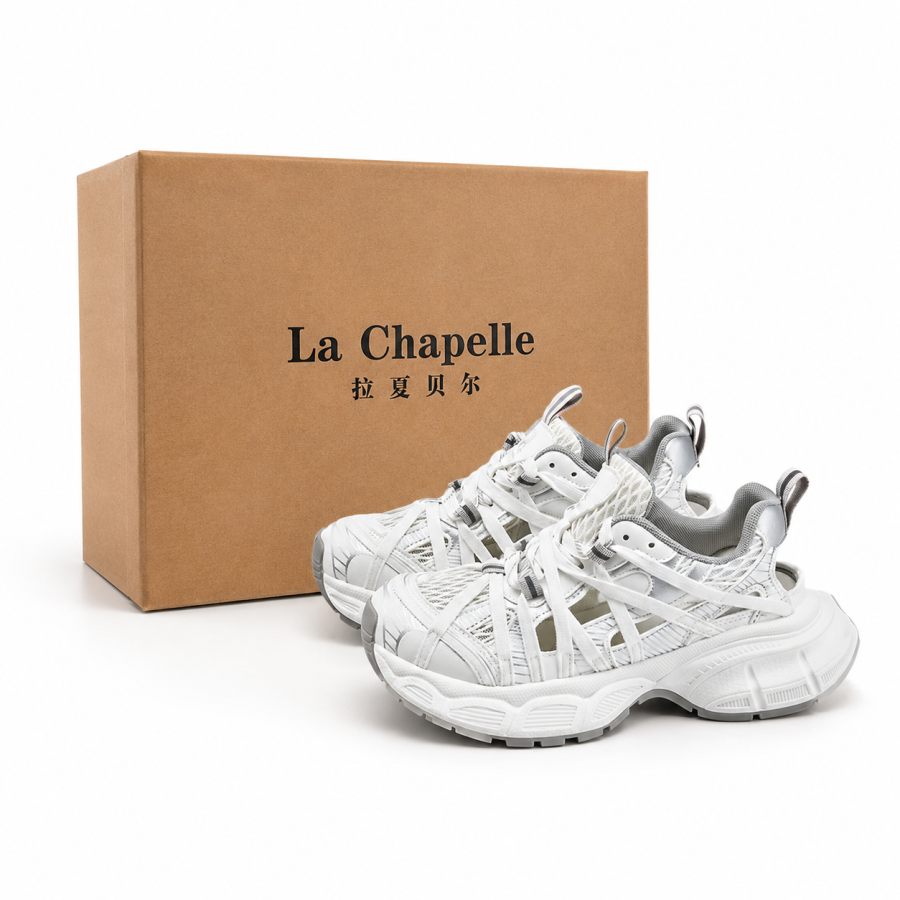 La Chapelle Low top Chunky Sneakers Women's Gray Gift Box Set