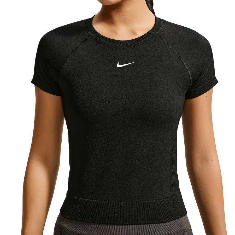 Nike Nike Dri Fit Fitness Clothing Women's Black/White Crew Neck Moderate