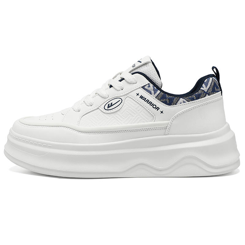 WARRIOR Skateboard Shoes Men's Low Top White Dark Blue, Beige Burgundy, Black