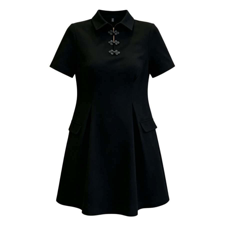 Sugarfunk Cheongsams Women's Lapel Moderate A Line Skirt