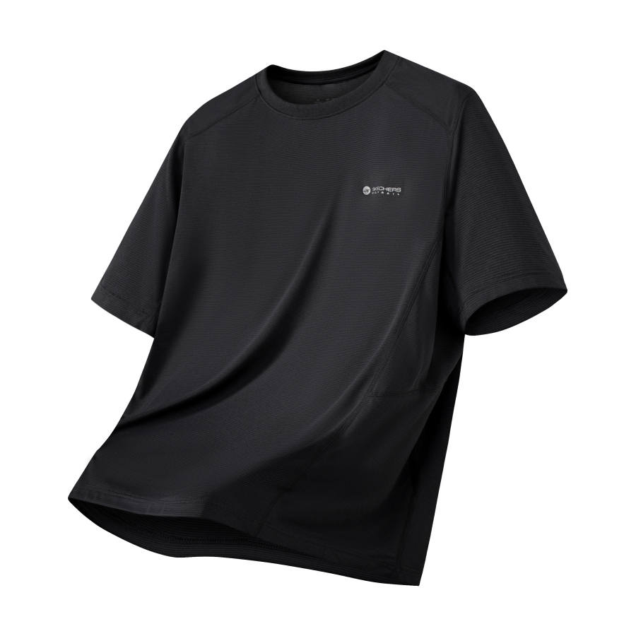 Skechers Colorful T Shirts Unisex Charcoal Gray 6004 Crew Neck Thin Straight Fit