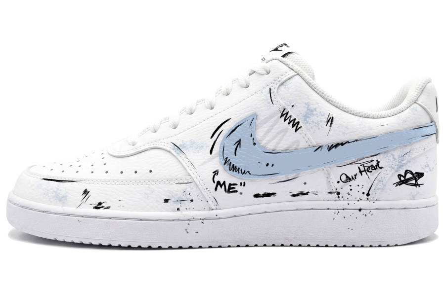 Nike Nike Court Vision Skateboard Shoes Men's Low Top White/Blue/Black