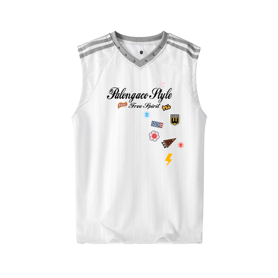 PAL ONGACO Tank Tops Unisex V Neck Thin Straight Fit
