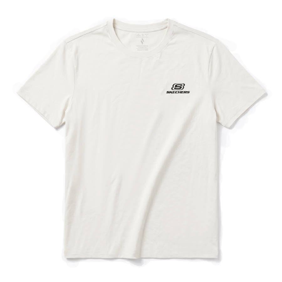 Skechers T Shirts Unisex Marshmallow White Crew Neck Thin Straight Fit