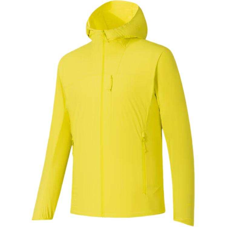 ANTA Trench Coats Men's Summer Lemon Yellow Hooded Non Detachable Thin Straight Fit